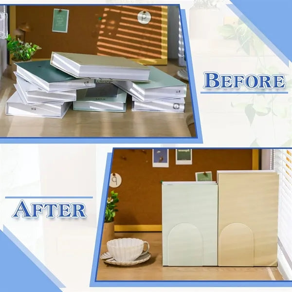 Acrylic Bookends For Shelves Plastic Book Stand 2 Pcs