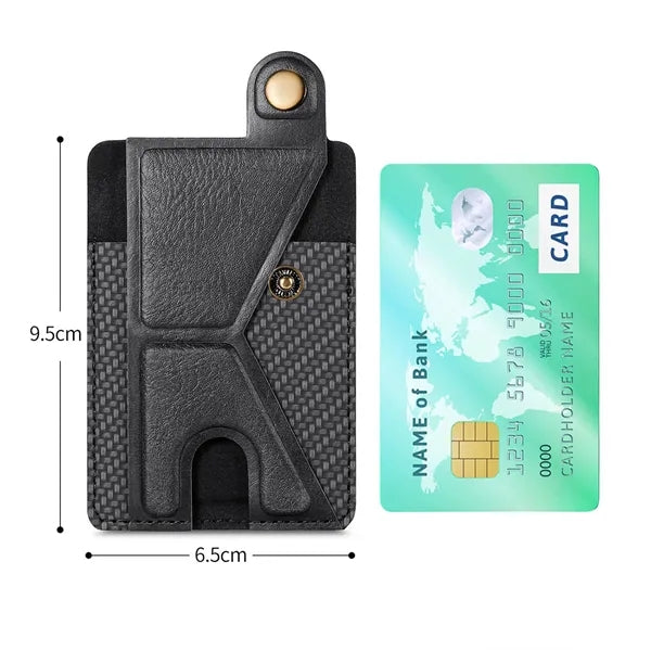 Magnetic Leather Phone Card Holder Grip Case