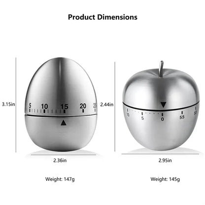 Stainless Steel Mechanical Rotating Egg Kitchen Timer