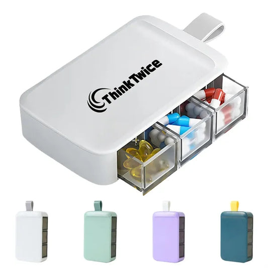 Portable Pop-Out Day Pill Organizer Dispenser