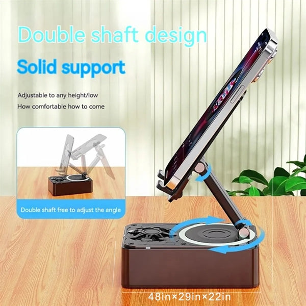 3-in-1 Phone Stand with Bluetooth Speaker and power bank