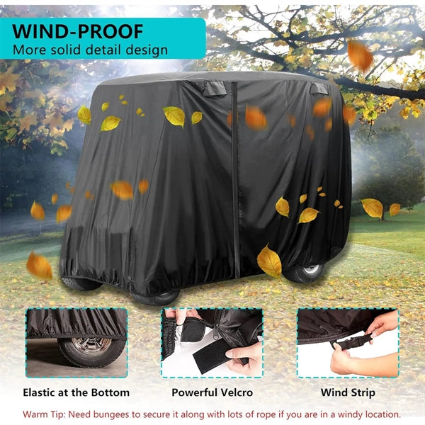 Waterproof All-Weather Polyester 4 Passenger Golf Cart Cover