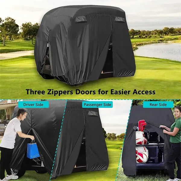 Waterproof All-Weather Polyester 4 Passenger Golf Cart Cover