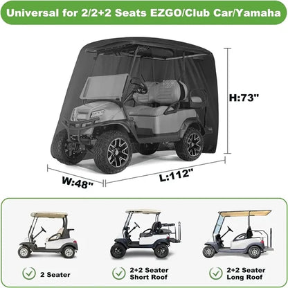 Waterproof All-Weather Polyester 4 Passenger Golf Cart Cover