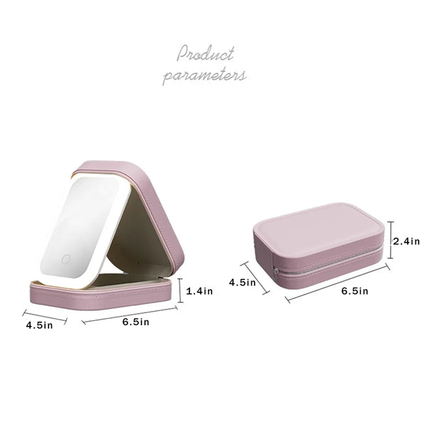 Makeup Storage Box With Light-Filling Mirror