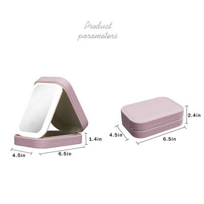 Makeup Storage Box With Light-Filling Mirror