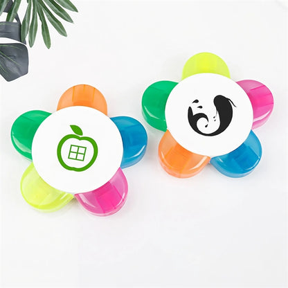5-In-1 Flower Shape Watercolor Highlighter Pen