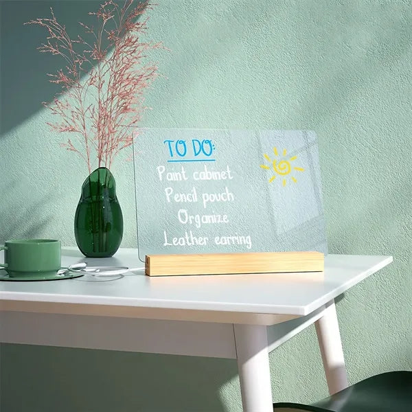 Acrylic Dry Erase Board with Light Up Stand
