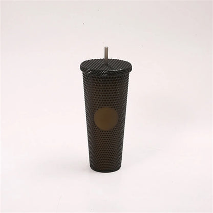 24oz Iridescent Tumbler Cup Double Wall With Lid and Straw