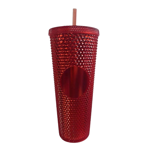 24oz Iridescent Tumbler Cup Double Wall With Lid and Straw