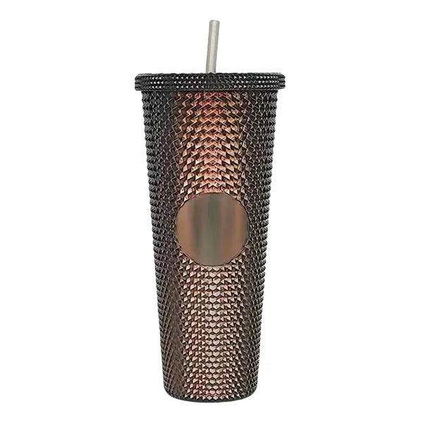 24oz Iridescent Tumbler Cup Double Wall With Lid and Straw