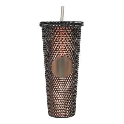 24oz Iridescent Tumbler Cup Double Wall With Lid and Straw