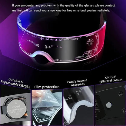LED Light Up Glasses with 7 Colors and 4 Modes