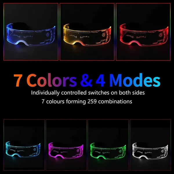 LED Light Up Glasses with 7 Colors and 4 Modes
