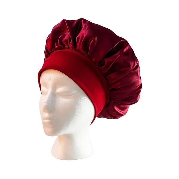 Satin Silk Hair Bonnet for Sleeping with Elastic Wide Band