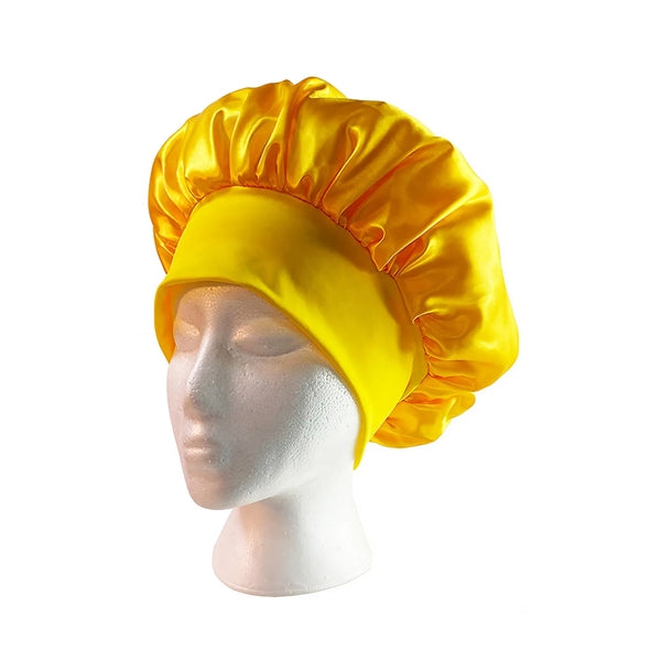 Satin Silk Hair Bonnet for Sleeping with Elastic Wide Band