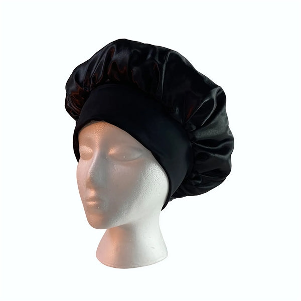 Satin Silk Hair Bonnet for Sleeping with Elastic Wide Band