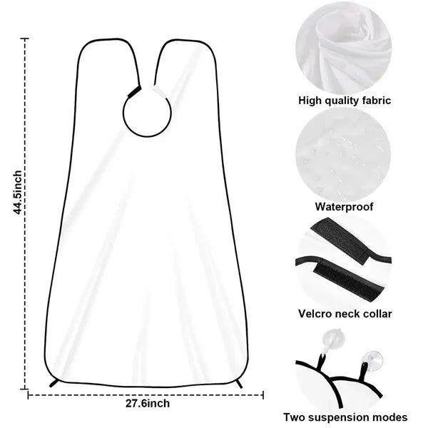 Beard Trimming Catcher Bib with 2 Suction Cups