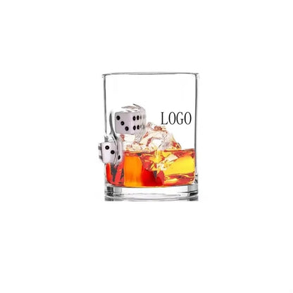Whiskey Glasses With Embedded Dice
