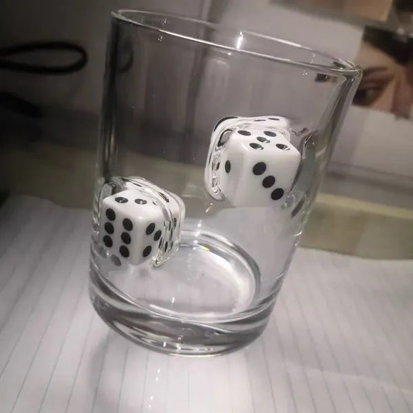 Whiskey Glasses With Embedded Dice