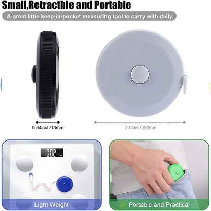 Round Tape Measure Retractable Mini Measuring Tool.