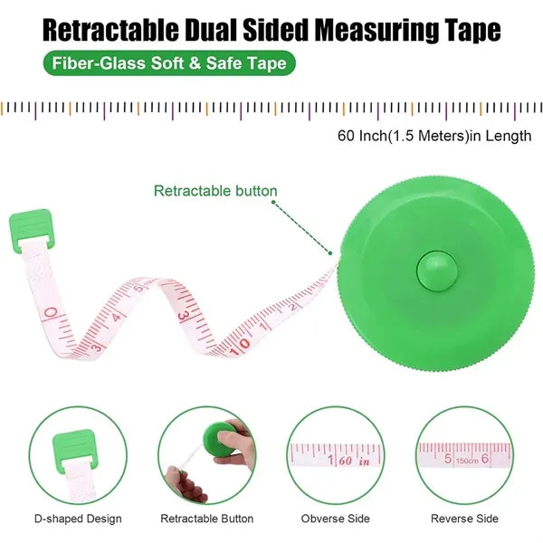Round Tape Measure Retractable Mini Measuring Tool.