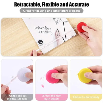 Round Tape Measure Retractable Mini Measuring Tool.