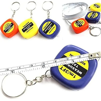 Square Tape Measure Keychain Portable Measuring Tool.