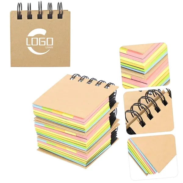 Spiral Notebook with Sticky Notes Organizer.