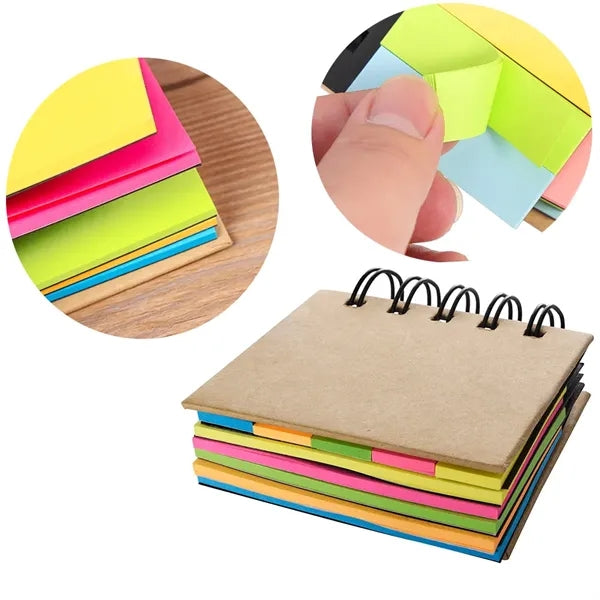 Spiral Notebook with Sticky Notes Organizer.