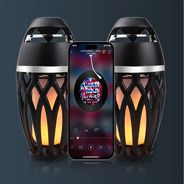 Led Flame Torch Bluetooth Speaker Outdoor Waterproof