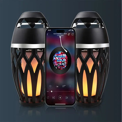 Led Flame Torch Bluetooth Speaker Outdoor Waterproof