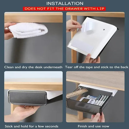 Under Desk Storage Drawer Self-Adhesive