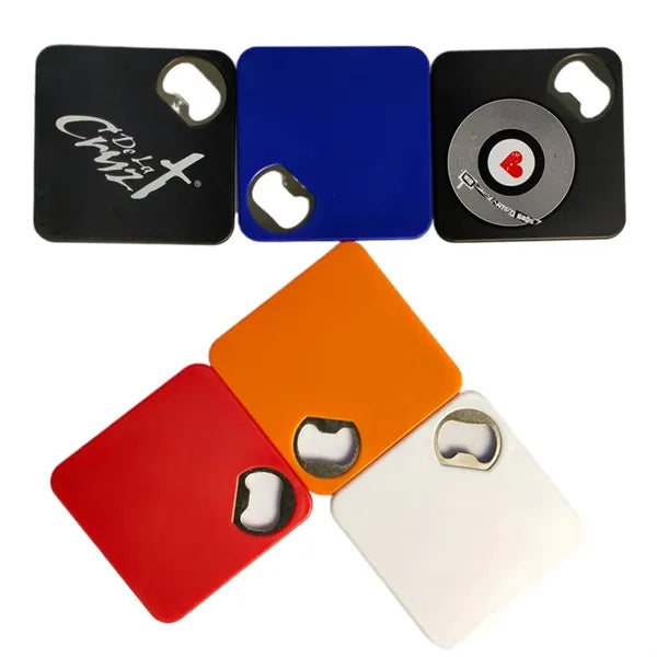 Square Coaster with Bottle Opener