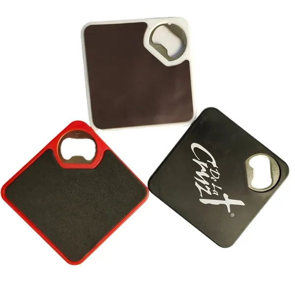 Square Coaster with Bottle Opener