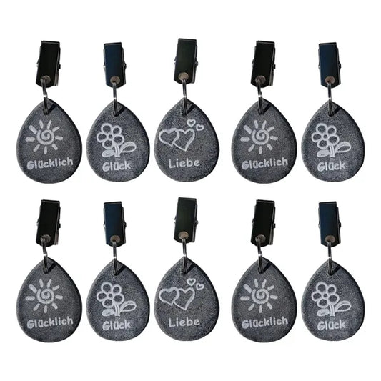 Tablecloth Weights Pendant Stone with Metal Clip