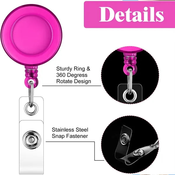 Colorful Retractable Badge Holder Reel with Metal Belt Clip