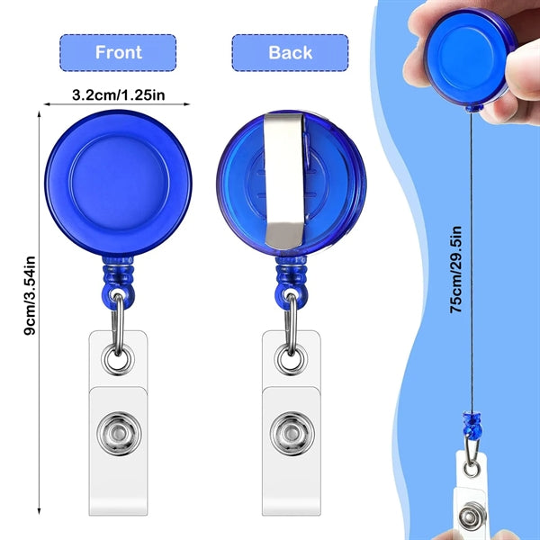 Colorful Retractable Badge Holder Reel with Metal Belt Clip
