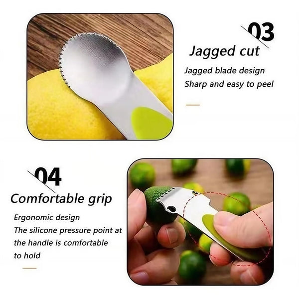 3-in-1 Stainless Steel Lemon Zester Peeler Multifunctional