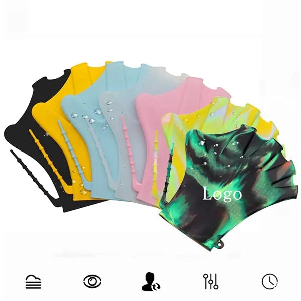 Silicone Finger Webbed Swim Training Gloves