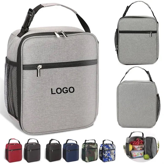 Small Portable Oxford Cloth Insulated Lunch Bag With Buckle