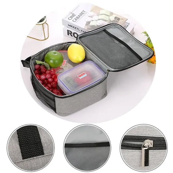 Small Portable Oxford Cloth Insulated Lunch Bag With Buckle