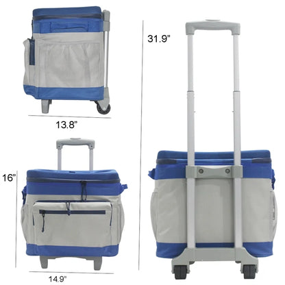 24 Can Insulated Rolling Cooler Bag With Bottle Opener