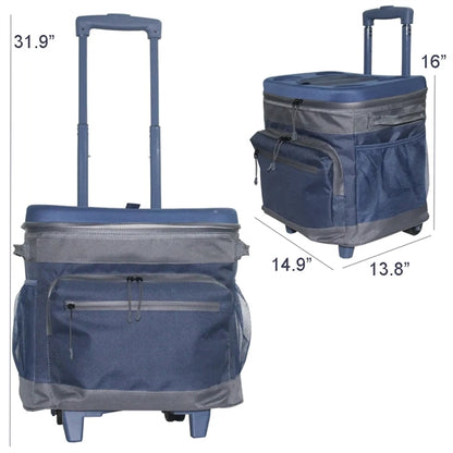 24 Can Beer Oxford Cloth Insulated Rolling Cooler Bag