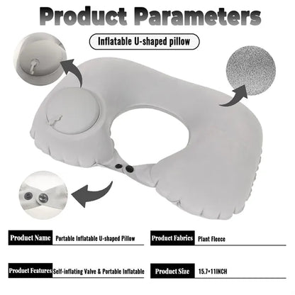 Ultra Soft Inflatable U-Shaped Travel Pillow