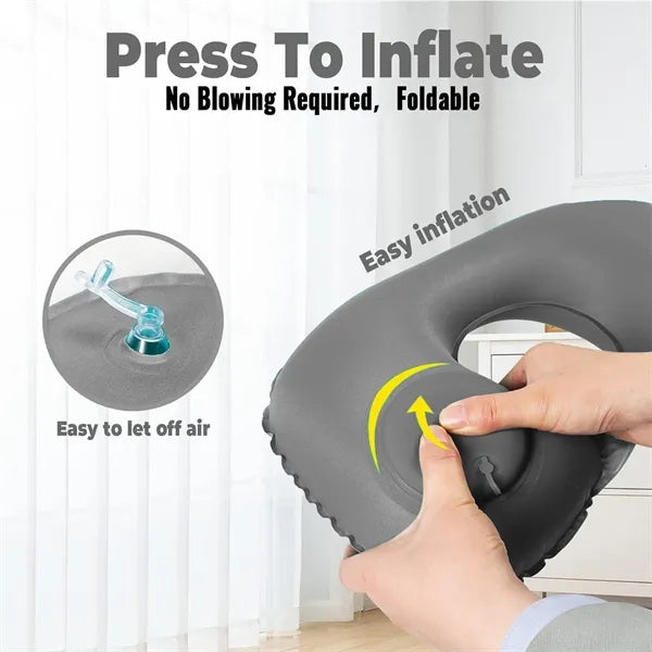 Ultra Soft Inflatable U-Shaped Travel Pillow