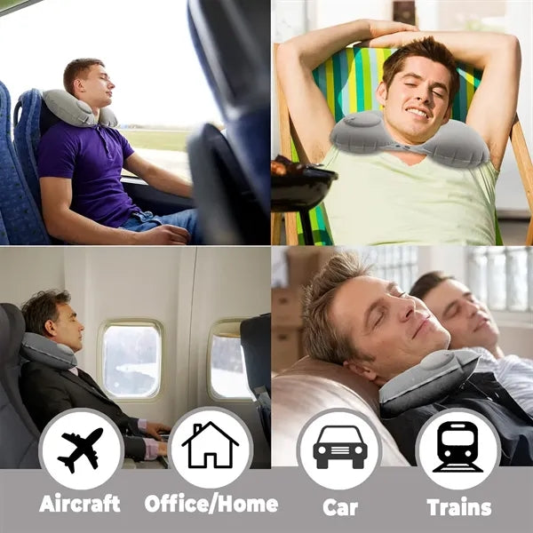 Ultra Soft Inflatable U-Shaped Travel Pillow