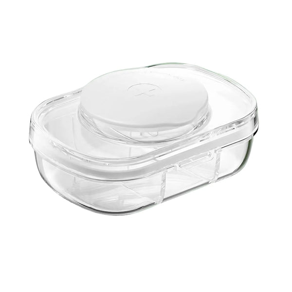 3 Compartment Portable Pill Organizer with Cutter