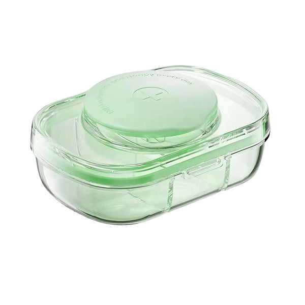 3 Compartment Portable Pill Organizer with Cutter
