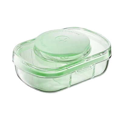 3 Compartment Portable Pill Organizer with Cutter